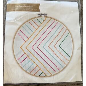 Embroidery Keepsake Kit Colorful Chevron Embroidery Sealed 8 Inches